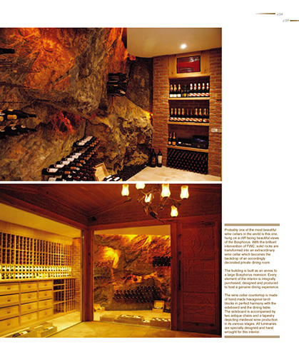 FWC wine cellar with rock wall